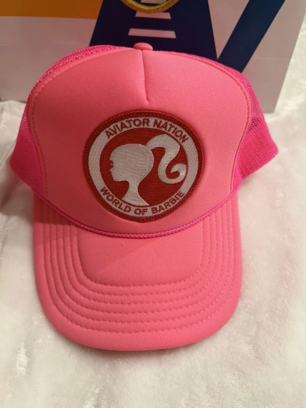 rare Aviator Nation × World of Barbie Trucker Hat excellent condition